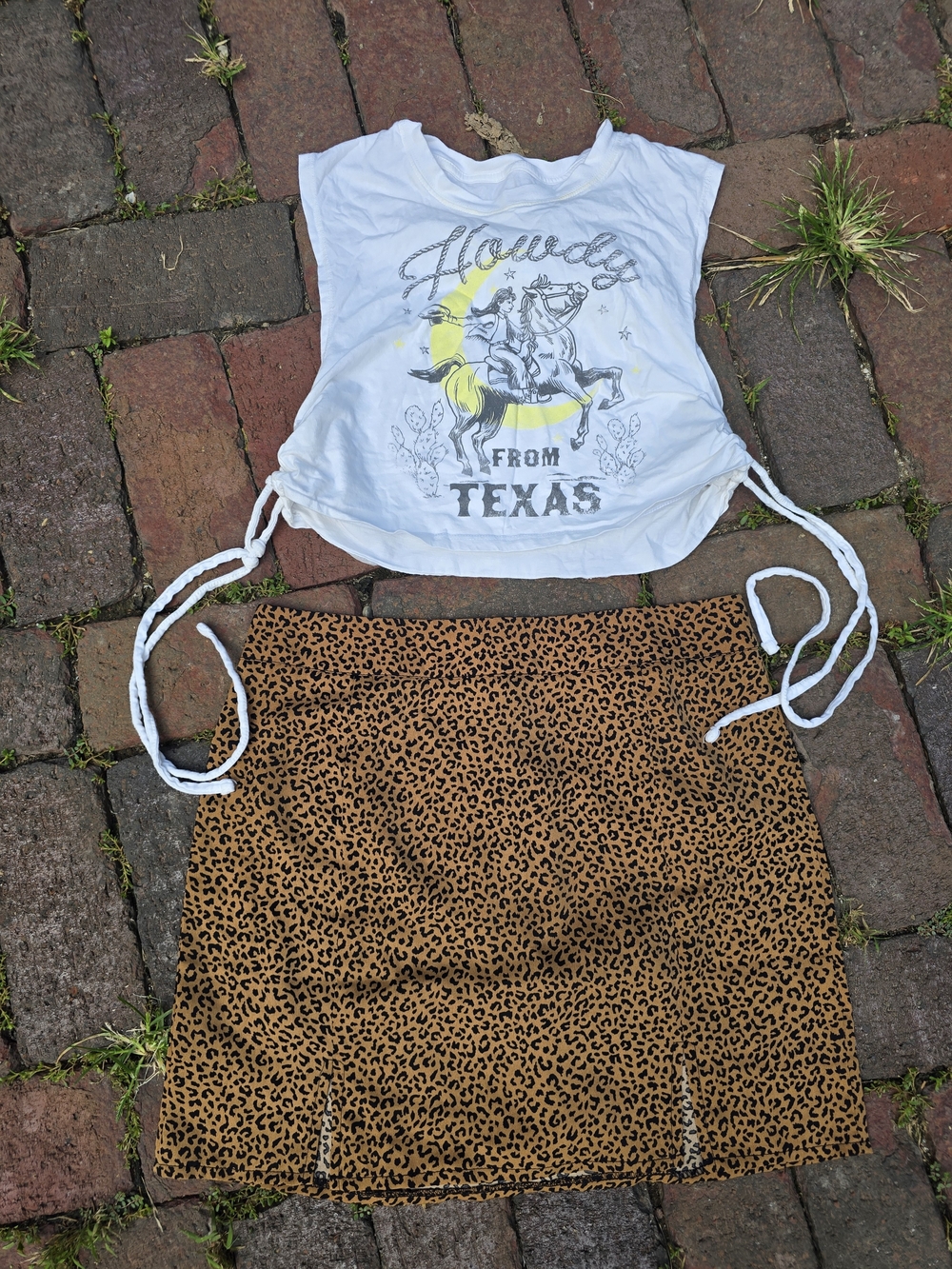 Goodie Two Sleeves Texas Crop Shein Leopard Print Mini Skirt D